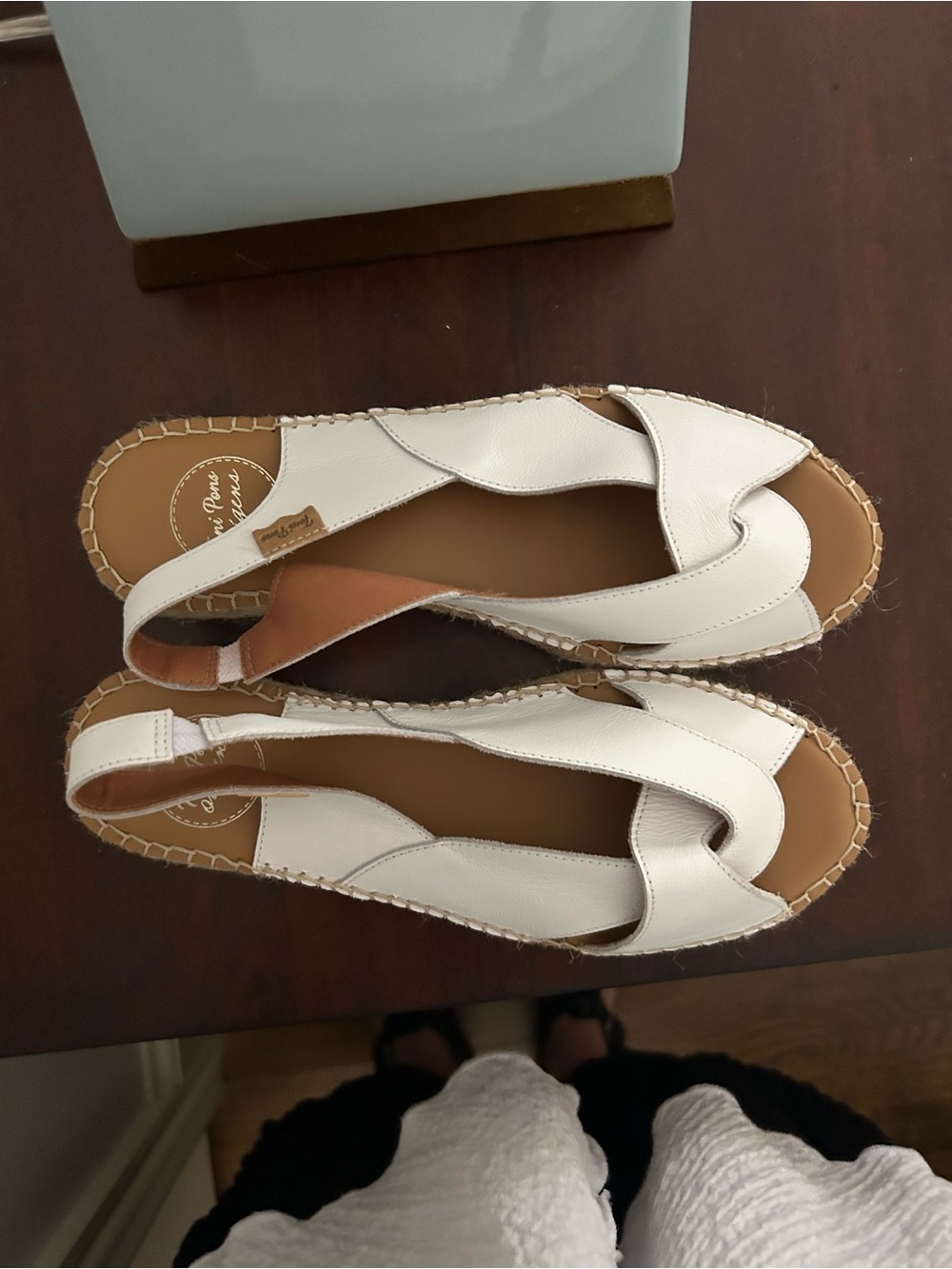 Women's White Slingback Espadrille Sandals - Casual Summer Comfort